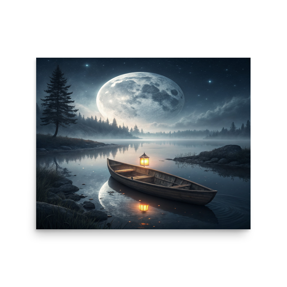 Drift's World Moonlit Lake Poster