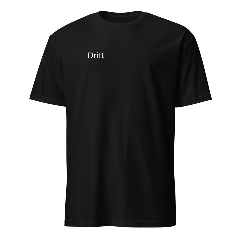 Drift · Black tee · Drift left chest (Gildan 64000)